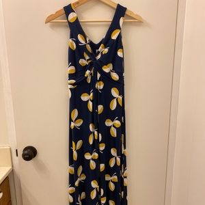 Boden Knit Maxi Dress Lemon Print 2P